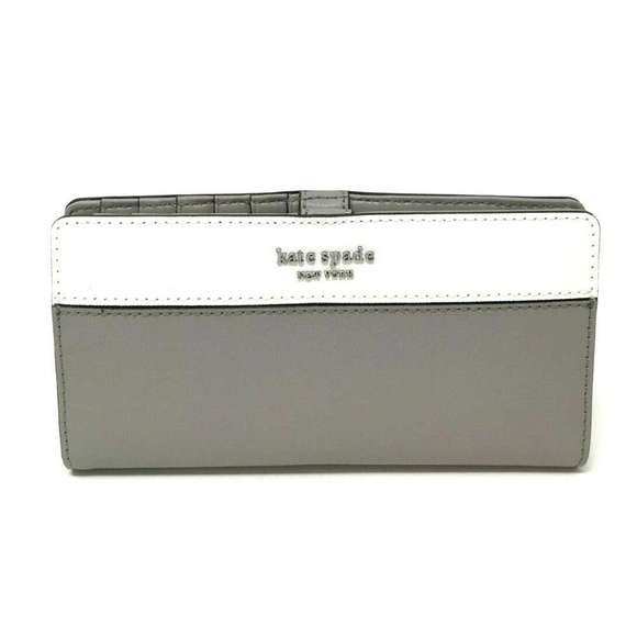 Kate Spade Handbags - Kate Spade Cameron Large Slim Bifold Gray Wallet